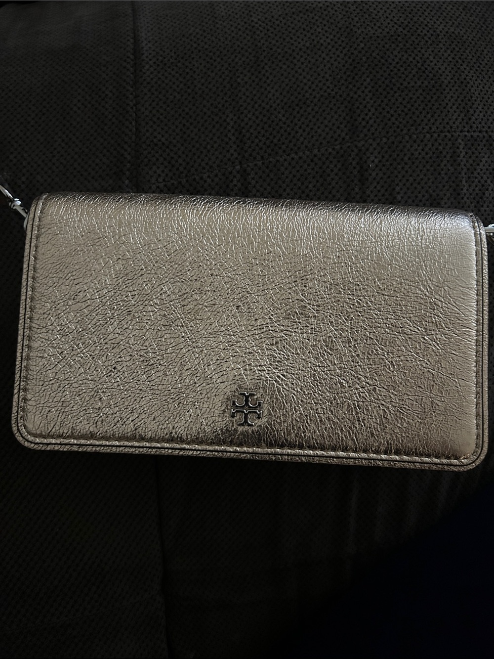 Tory Burch Metallic Gold Crossbody Wallet Bag
